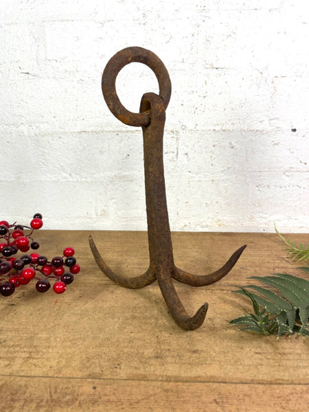 Antique 19th Century Blacksmith Made Wrought Iron Meat Butchers Hooks