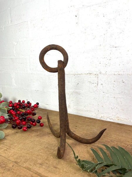 Antique 19th Century Blacksmith Made Wrought Iron Meat Butchers Hooks