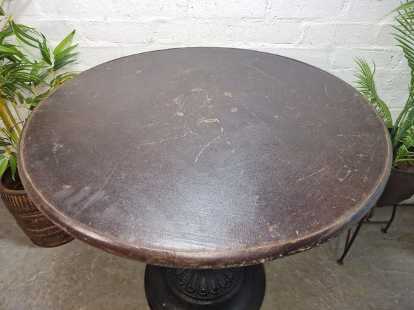 Vintage Heavy Duty Cast Iron Metal Round Cafe Bistro Bar Patio Garden Table