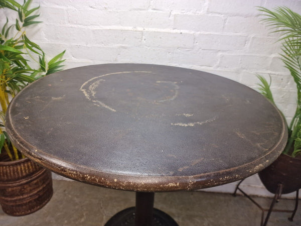 Vintage Heavy Duty Cast Iron Metal Round Cafe Bistro Bar Patio Garden Table