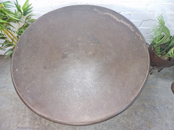 Vintage Heavy Duty Cast Iron Metal Round Cafe Bistro Bar Patio Garden Table