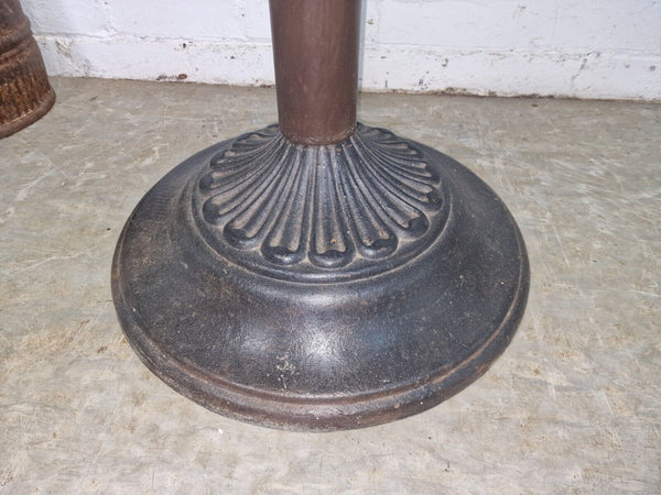 Vintage Heavy Duty Cast Iron Metal Round Cafe Bistro Bar Patio Garden Table