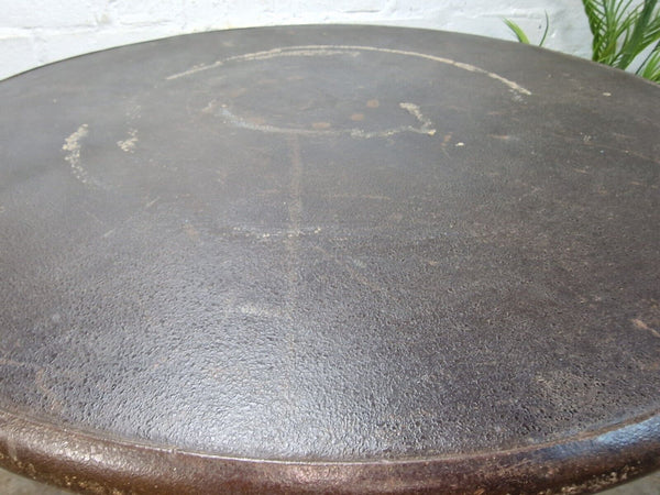 Vintage Heavy Duty Cast Iron Metal Round Cafe Bistro Bar Patio Garden Table