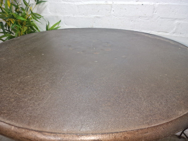 Vintage Heavy Duty Cast Iron Metal Round Cafe Bistro Bar Patio Garden Table