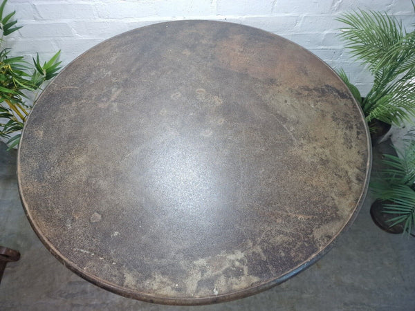 Vintage Heavy Duty Cast Iron Metal Round Cafe Bistro Bar Patio Garden Table