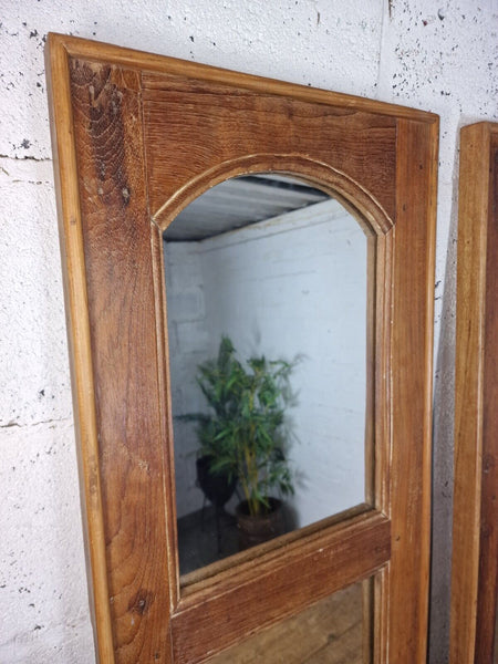 Vintage Reclaimed Indian Arched Solid Wooden Window Frame Wall Mirror