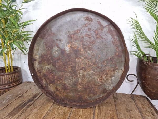 Large Round Vintage Reclaimed Galvanised Metal Garden Planter Wildlife Pond Tub