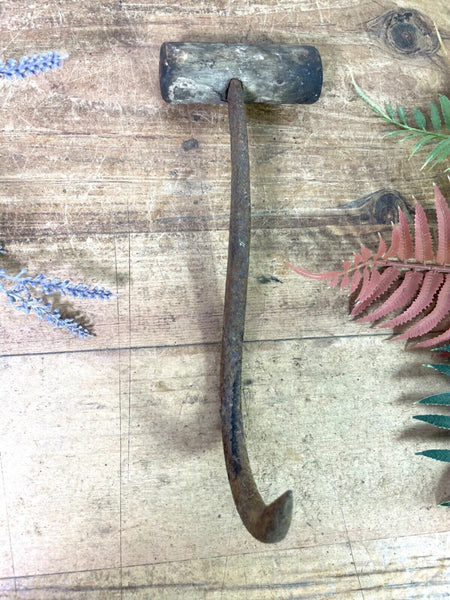 Antique 19th Century Blacksmith Made Wrought Iron Meat Butchers Hook