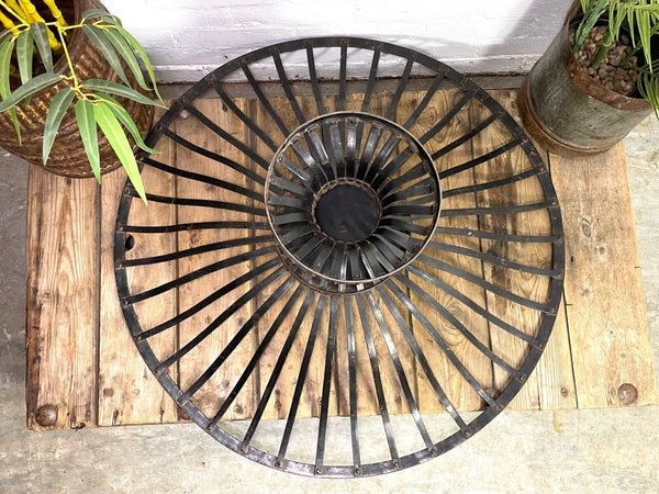 Large Vintage Reclaimed Handmade Metal Lattice Basket Bowl Garden Planter