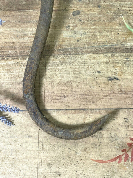 Antique 19th Century Blacksmith Made Wrought Iron Meat Butchers Hook