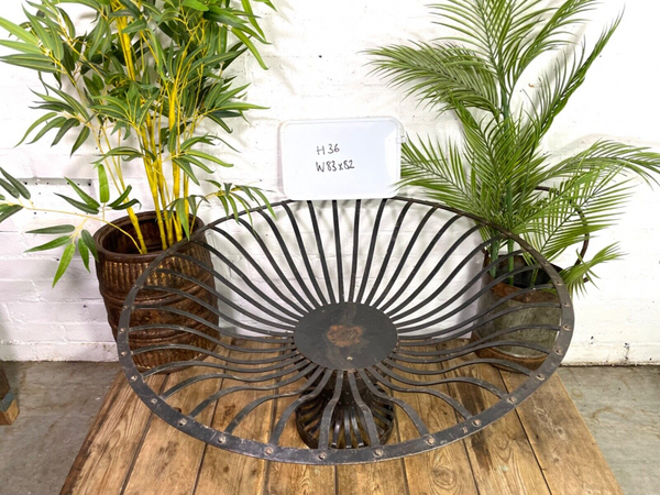 Large Vintage Reclaimed Handmade Metal Lattice Basket Bowl Garden Planter