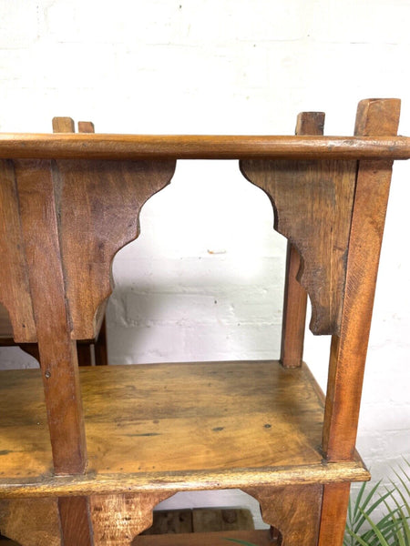 Vintage Reclaimed Indian Solid Wooded Arched Temple Wall Display Shelf Shelves