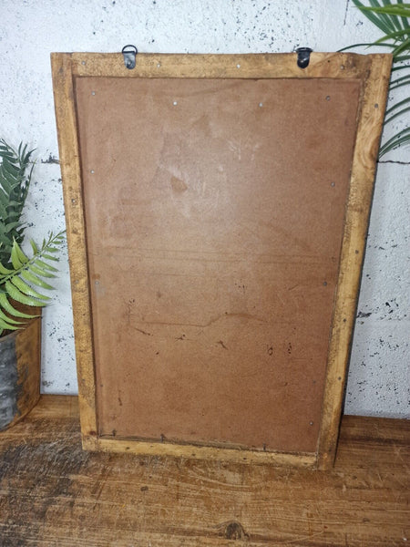 Vintage Rustic Reclaimed Indian Temple Wooden Bathroom Hallway Wall Mirror