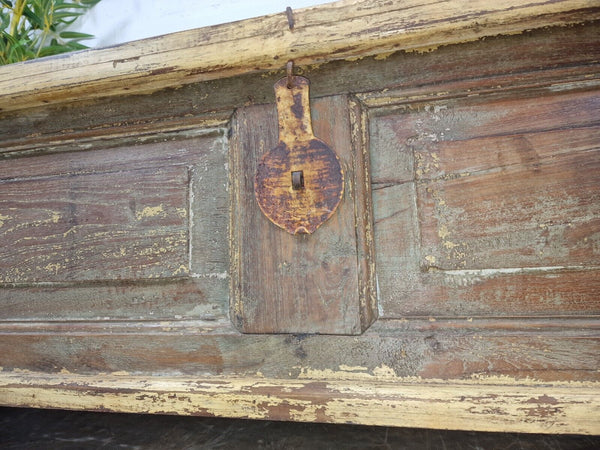 Vintage Reclaimed Indian Wooden Trunk Blanket Box Chest Ottoman Coffee Table