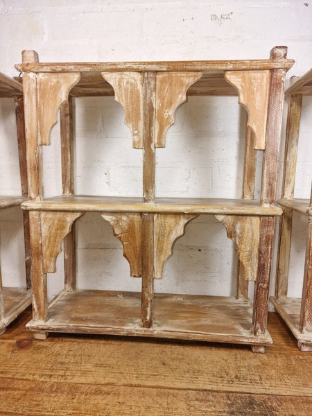 Vintage Reclaimed Indian Solid Wooded Arched Temple Wall Display Shelf Shelves