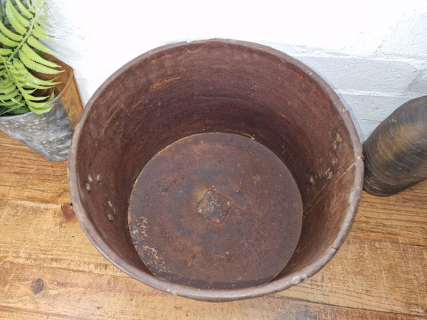 Vintage Rustic Reclaimed Galvanised Zinc Metal Garden Planter Tub Bucket Trough