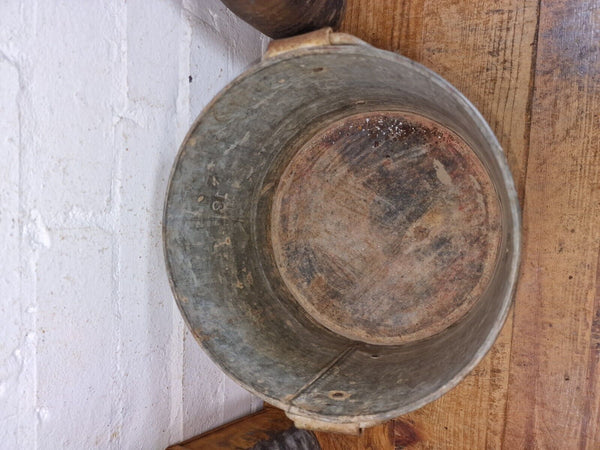 Vintage Rustic Reclaimed Galvanised Zinc Metal Garden Planter Tub Bucket Trough