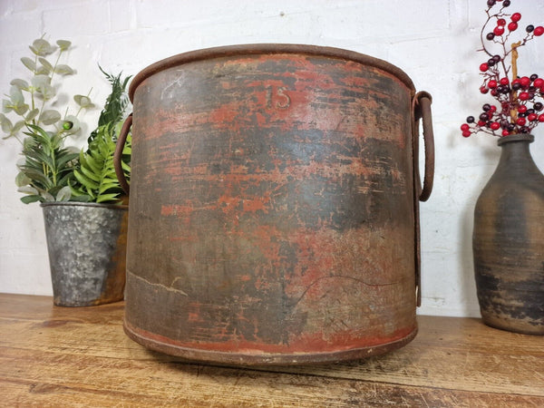 Vintage Rustic Reclaimed Galvanised Zinc Metal Garden Planter Tub Bucket Trough