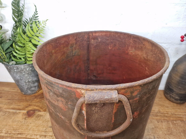 Vintage Rustic Reclaimed Galvanised Zinc Metal Garden Planter Tub Bucket Trough