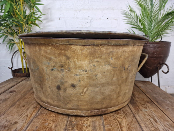 Large Vintage Military Galvanised Wildlife Pond Garden Planter Trough Log Basket