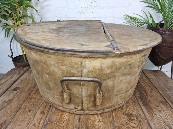 Large Vintage Military Galvanised Wildlife Pond Garden Planter Trough Log Basket