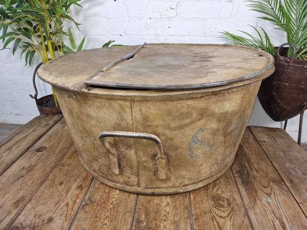 Large Vintage Military Galvanised Wildlife Pond Garden Planter Trough Log Basket