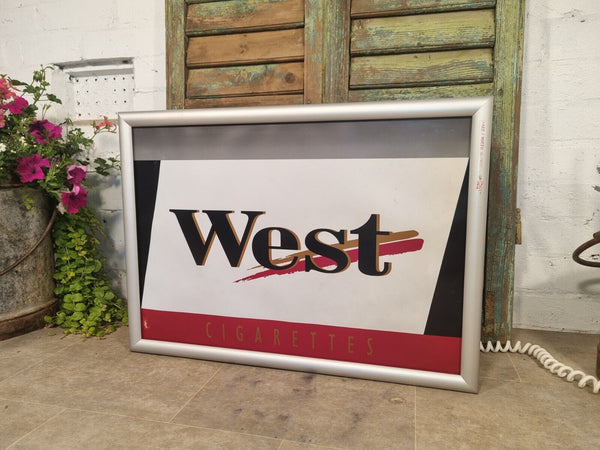 Vintage West Cigarettes Light Up Advertising Sign Box  Bar Mancave McLaren F1