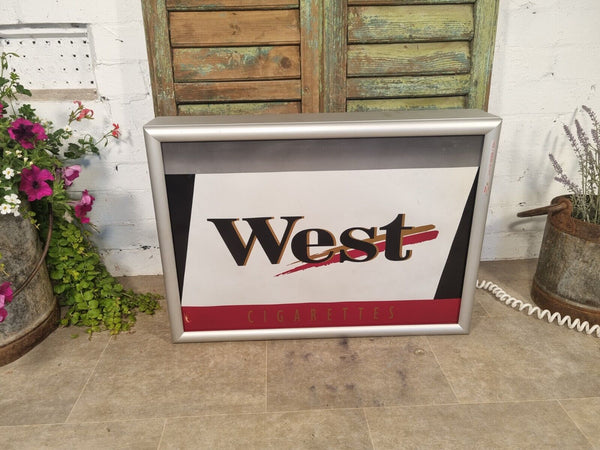 Vintage West Cigarettes Light Up Advertising Sign Box  Bar Mancave McLaren F1