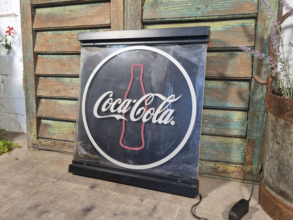 Vintage Coca Cola Light Up Advertising Sign Box  Bar Mancave