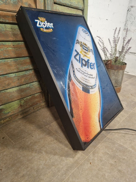 Vintage Zipfer Austrian Beer Light Up Advertising Sign Box Pub Bar Mancave