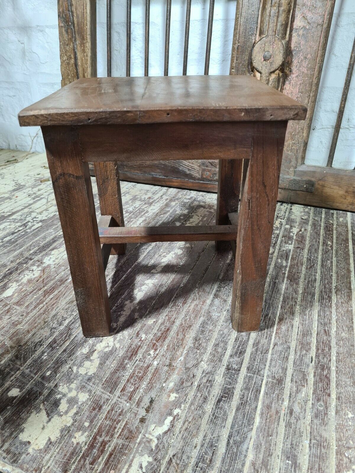 Barnboard Tripod Plant Stand. Reclaimed barnboard small stool. good Small plant display stool made from 100% salvaged barnboard. Handmade In PEI