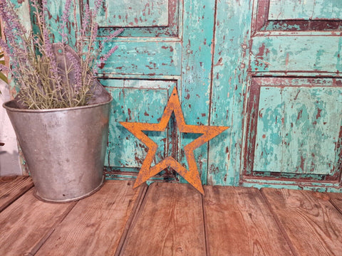 Rustic Reclaimed Vintage Rusty Metal Star Home Garden Wall Decor