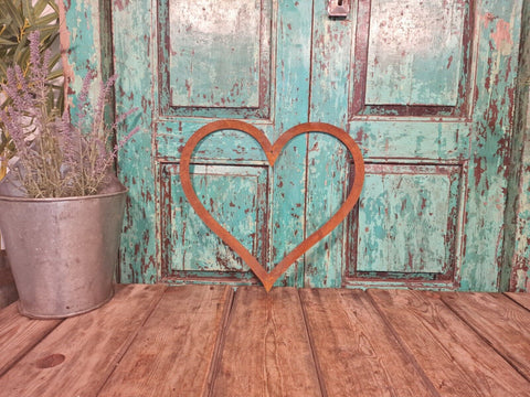 Rustic Reclaimed Vintage Rusty Metal Heart Home Garden Wall Decor