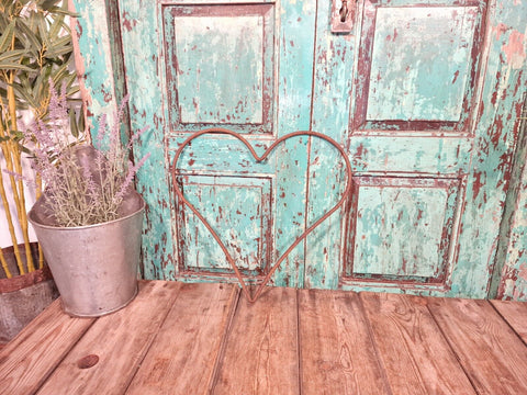 Rustic Reclaimed Vintage Rusty Metal Heart Home Garden Wall Decor