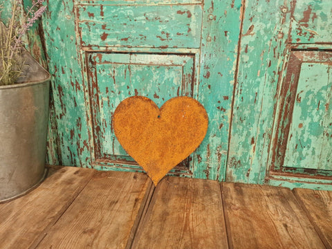 Rustic Reclaimed Vintage Rusty Metal Heart Home Garden Wall Decor