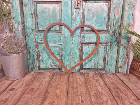 Rustic Reclaimed Vintage Rusty Metal Heart Home Garden Wall Decor