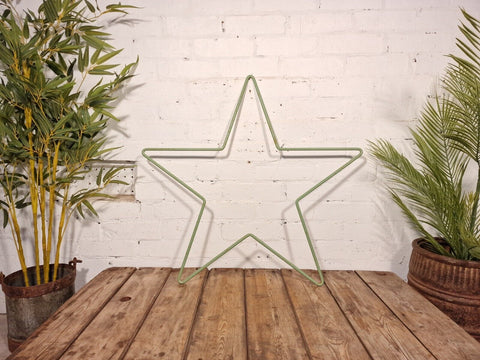 Large Rustic Vintage Green Verdigris Painted Metal Star Home Garden Wall Decor