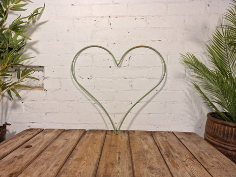 Large Rustic Vintage Green Verdigris Painted Metal Heart Home Garden Wall Decor