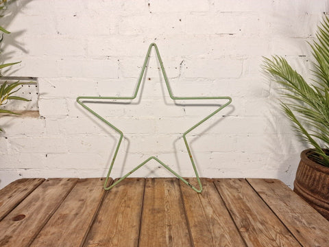 Large Rustic Vintage Green Verdigris Painted Metal Star Home Garden Wall Decor