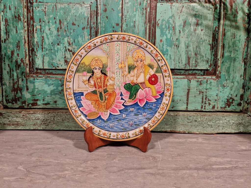 Vintage Authentic Indian Hand Made Hand Painted Gemstone Marble Plate – Bucks  Retro & Vintage