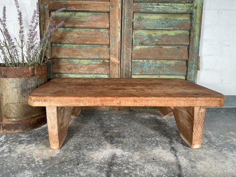 Vintage Rustic Turkish Raised Wooden Bakers Bakery Serving Board Platter