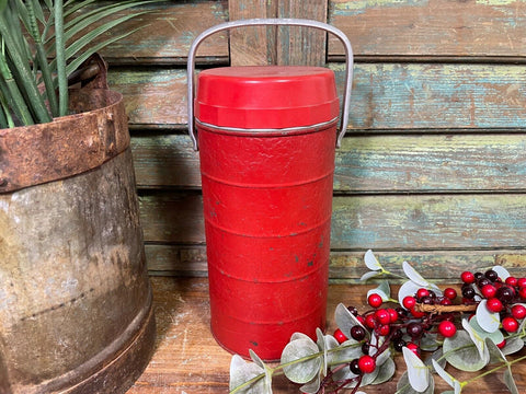 Vintage Retro Thermos Flask Cork Lid Glass Insert