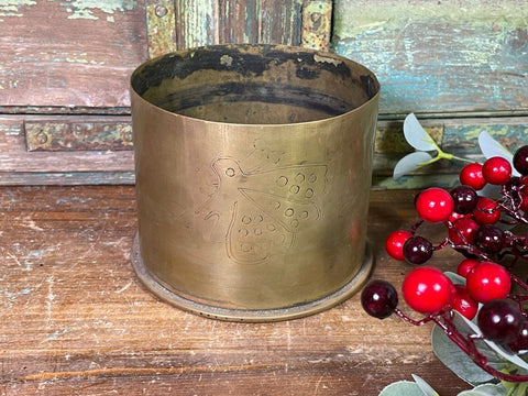 Antique Vintage WW1 WW2 Brass Shell Case Trench Art